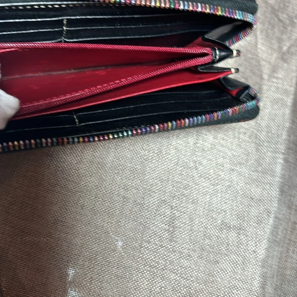 Vintage RARE Dooney and Bourke Large Zip Around Doodle Wallet